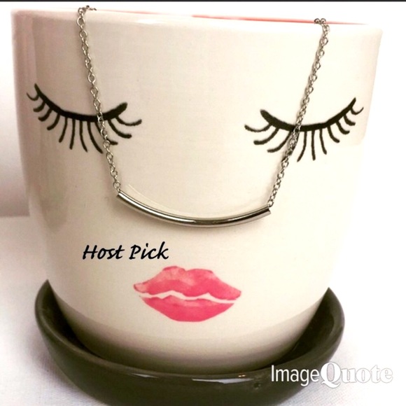 Host Pick New Dainty Silver Bar Crescent Necklace - Picture 4 of 4